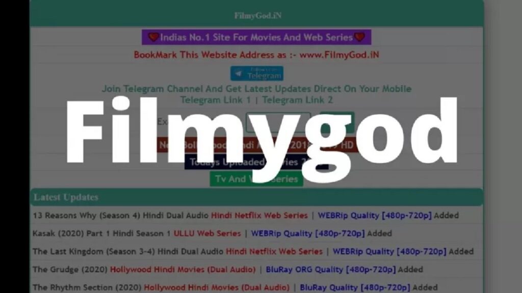 FilmyGod – Online Movies download illegal website, Filmygod 2021 latest new and update